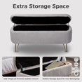 thumbnail image 4 of LEHZROAJ Upholstered Storage Bench-Rectangular Padded Ottoman, Shoe Storage with Gold Legs, End of Bed for Bedroom, Entryway, and Living Room（Grey）, 4 of 8
