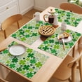 thumbnail image 5 of St. Patrick's Day Placemats Set of 4 Lucky Shamrocks Spring Leaves Retro Plants Place Mats Indoor Wipeable Table Mats Washable Dining Table Placemats for Kitchen Holiday Party Home Decor 13x19 Inch, 5 of 9