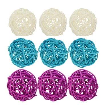 MLINS 15 Pcs Teal Vase Filler Wicker Rattan Balls Decorative Takraw Home