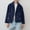 #004-Dark Blue, variant on Women's Casual Wool Blend Coat - Long Sleeve Notched Lapel Button-Down Coat with Front Pockets - Solid Color Classic Outerwear for Autumn Winter