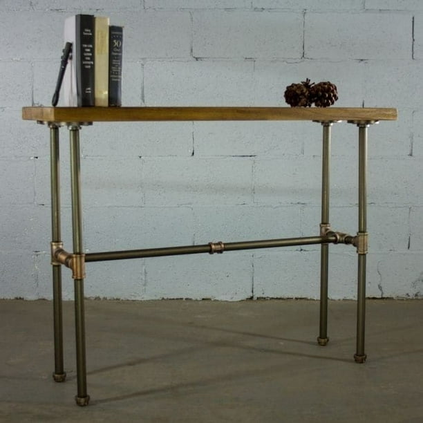 Corvallis Industrial pipe console sofa halltable metal with reclaimed