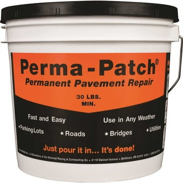 Perma-Patch Asphalt Repair Material, 30 Lb Pail 30 Lb Repair Patch Kit Black