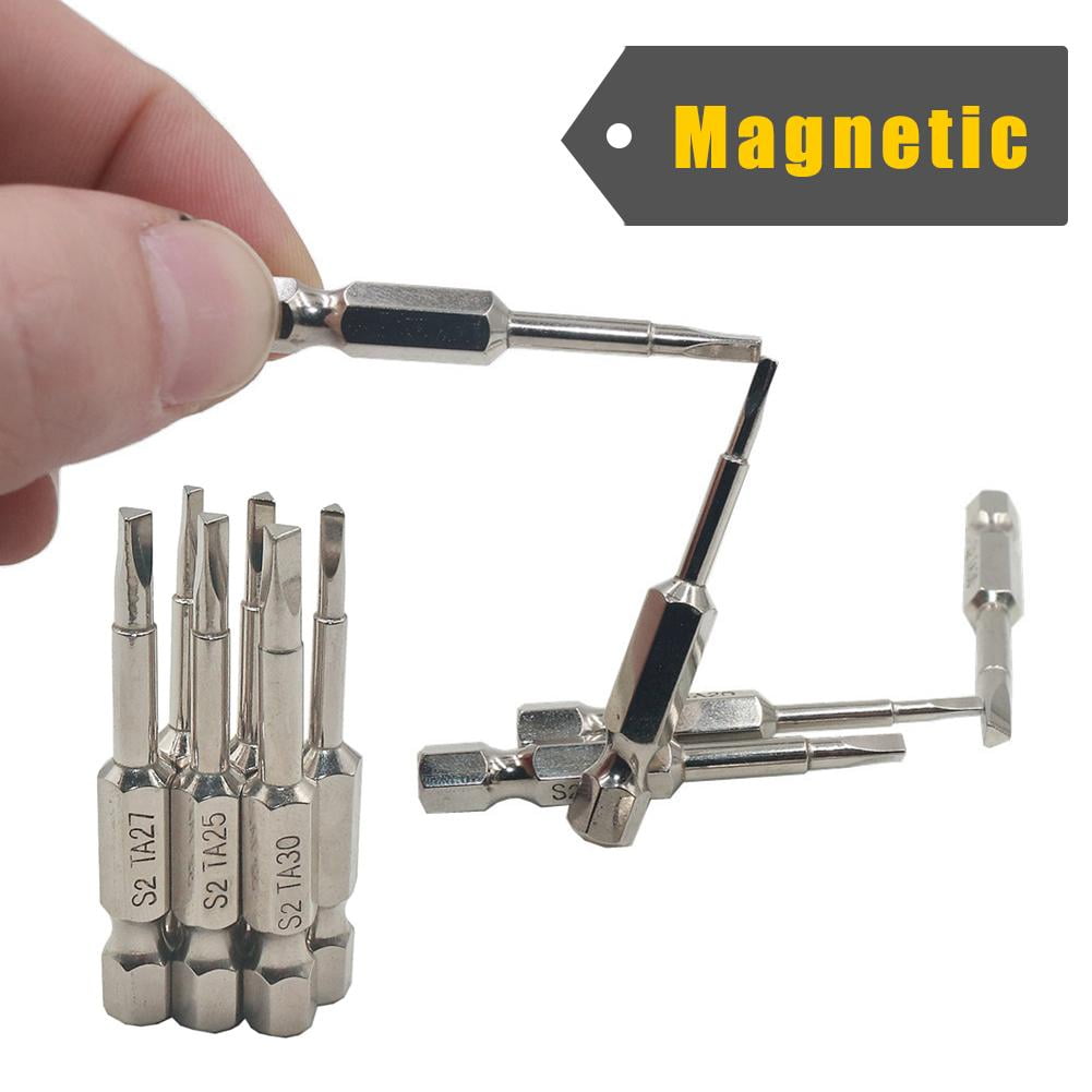 Tiyuyo 6PCS Magnetic Triangle Screwdriver Bits S2 Steel 1/4