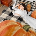 thumbnail image 4 of Manfei Harvest Pumpkin Bedding King Size, Happy Thanksgiving Bedding Sets King Size, Rustic Plaid Reversible Comforter Sets with Sheets, Super Cozy Room Decoration, 7-Piece, 4 of 6