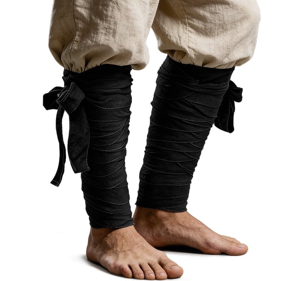 Viking Style Leg Wraps for Men, Medieval Fabric Leg Coverings