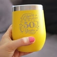 thumbnail image 3 of Bevvee Insulated Wine Tumbler 12 oz Cheers 50 Years 50th Birthday Gifts Tumblers, 3 of 4