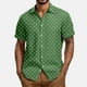 thumbnail image 1 of Blusa y camisa de manga corta con cuello vuelto Camisa casual para hombre Camisa de bolos vintage de manga corta Camisas de verano de playa cubana Camisa con botones Blusa para hombre Poliéster, 1 of 5