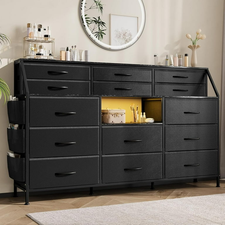 14-Drawer Fabric Chest of Drawers - Corner Dresser for Bedroom, Large Wood  Dresser 55 Inch, Shelves Sets, Dressers & Chests of Drawers, Bedroom  Storage Organizer - Walmart.com