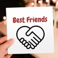thumbnail image 7 of 3drose, Image of a Handshaking with Text of Bestfriends, 6 Greeting Cards with Envelopes, 7 of 7