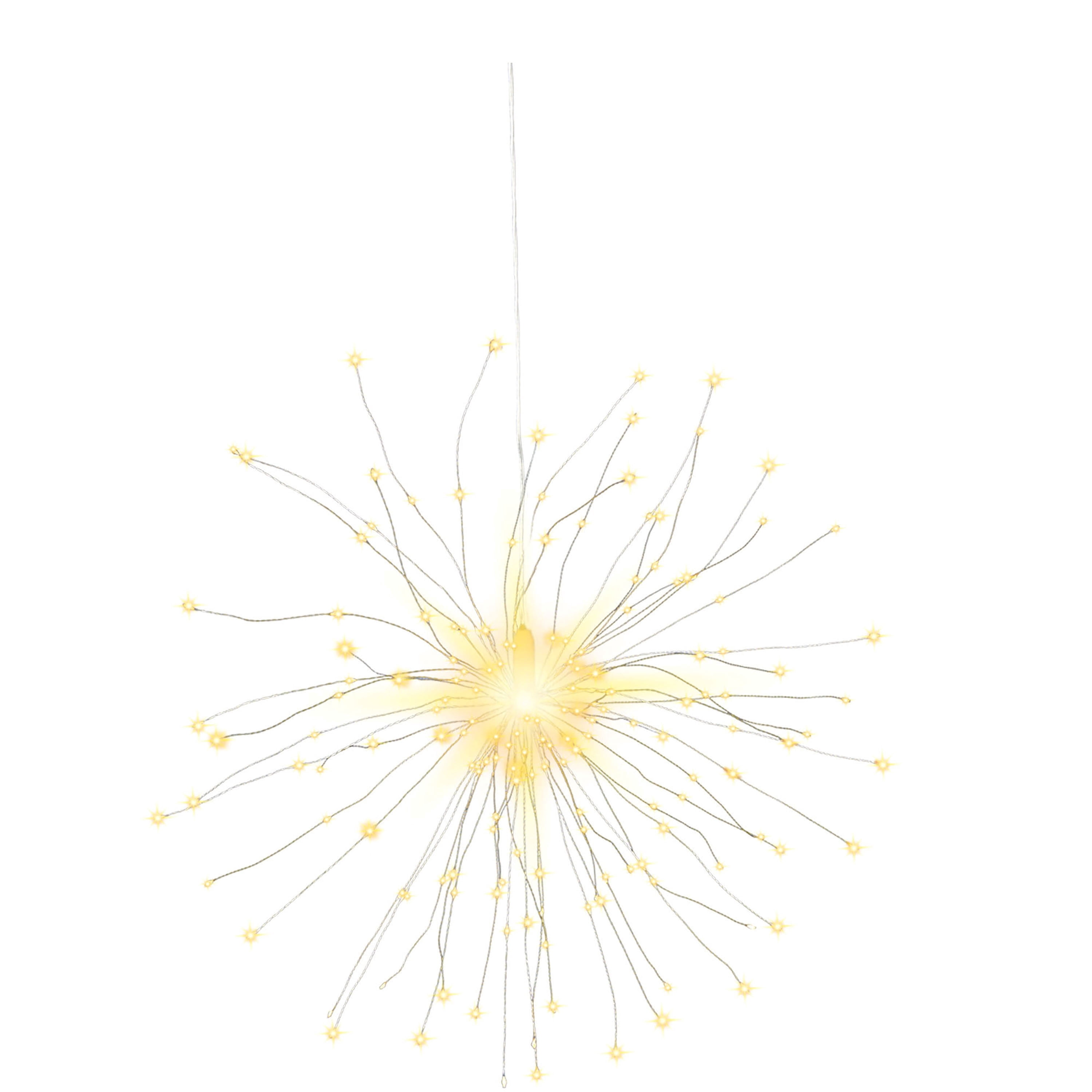 Indoor/Outdoor 6-Count LED 8-Function Starburst Christmas String Lights, Warm White, Transparent Wire, 7.5', by Holiday Time