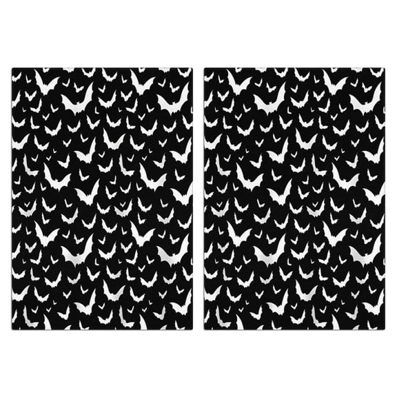 Halloween Kitchen Towels Set of 2 - 18x26 Inch Ghost, Pumpkin, Bat & Cat Design Dish Towels for Seasonal Decor