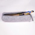 thumbnail image 2 of Round Felt Pen Pencil Case Stationery Storage Bag Cosmetic Makeup Pouch (Light Grey), 2 of 3