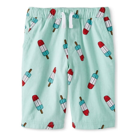 Big Boys' Pull On Twill All Over Print Shorts With