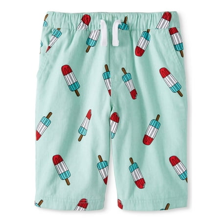 - Big Boys' Pull On Twill All Over Print Shorts With Pockets