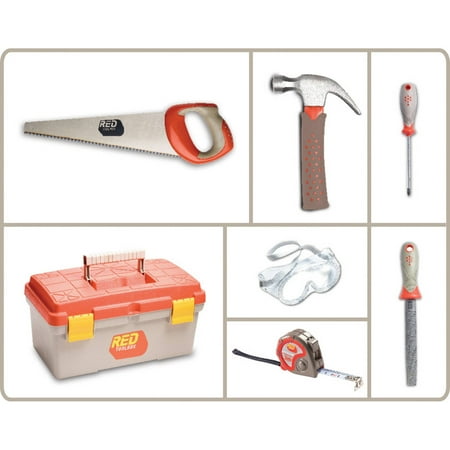 Red Tool Box Toolbox with 6-Piece Tool Set