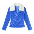 thumbnail image 4 of Breezora Oversized Fleece Sweatshirt For Women Long Sleeve Round Neck Fall Winter Casual Warm Pullover Top S Size Blue, 4 of 4
