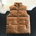thumbnail image 3 of CharmCyan Men Puffer Vest Lightweight Sleeveless Outerwear with Stand Collar Full Zip Closure and Side Pockets for Casual Wear Coffee XL, 3 of 4