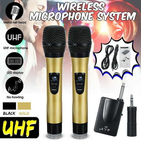 UHF Wireless Microphone Megaphone Handheld Mic System with Receiver for Karaoke Speech Singing