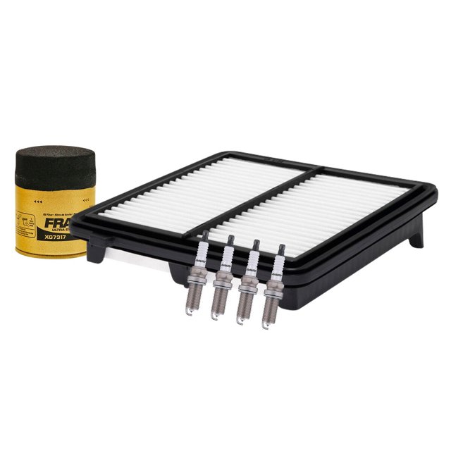 Kit De Bujías Cobre, Filtro De Aire Y Filtro Para Aceite Sintético 6 PIEZAS Afinación Sin Aceite Compatible con Civic 2012 A 2015 Honda L4 1.5L