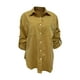 thumbnail image 5 of Txlixc Blusa vaquera de moda femenina, solapa de color sólido, botón de manga larga, blusa vaquera suelta Txlixc moda, 5 of 9