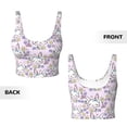 thumbnail image 5 of Fotbe Purple Rabbit Pattern Womens' Sports Bra Longline Wirefree Padded with Medium Support Sports Moisture-Wicking Workou Vest,Tank Top-XX-Large, 5 of 9