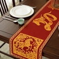 thumbnail image 4 of Chemin de Table en Lin, Décor Chinois à Thème Cheval Multicolore pour Table à Manger, 33 x 183 cm, Tissu en Polyester, Lavable à la Machine, 1 Pce, 4 of 6