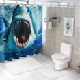 thumbnail image 7 of Creowell Ocean Shark Shower Curtain Kids 3D Fish Shower Curtains, Blue Sea Tropical Shower Curtains for Kids Bathroom Decor 69x72, 7 of 7