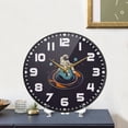 thumbnail image 4 of Yayeee Wall Clock for Living Room 11.9 inch Battery Operated Round with Holder, Black Astronaut Record, 4 of 7