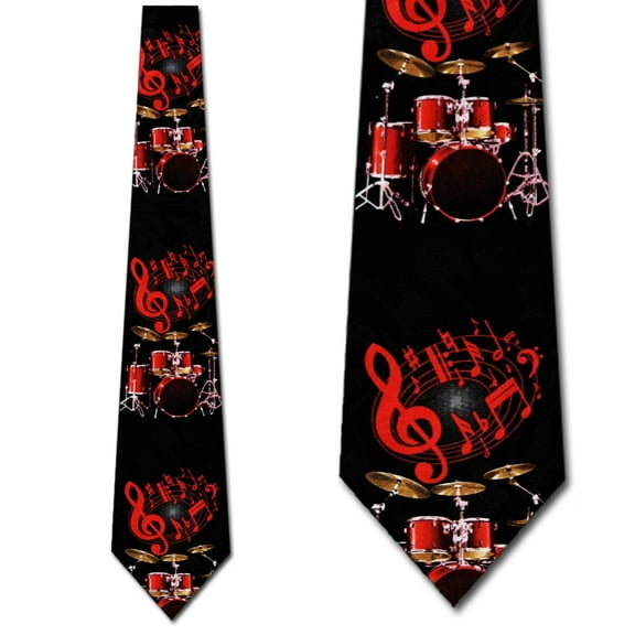 Drum and Notes Necktie Mens Tie by Steven Harris