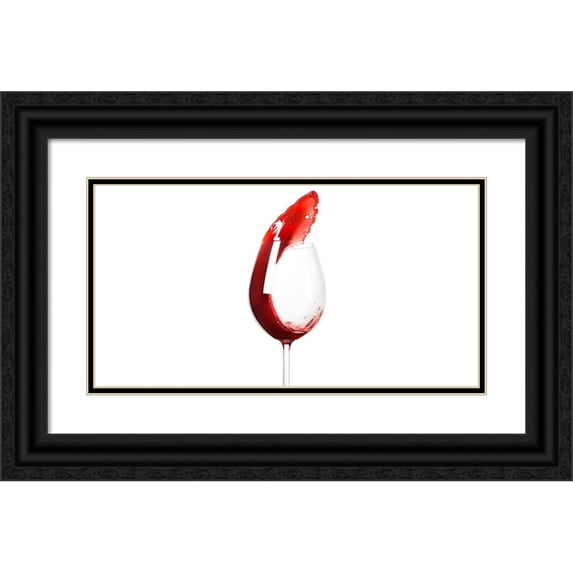 Carvalho, Jackson 24x15 Black Ornate Wood Framed with Double Matting Museum Art Print Titled - Red Splash