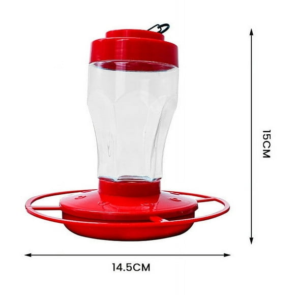 Hummingbird Feeders For Outdoors Hanging 2 Pack Plastic Red With Ant Guard And 5 Flower Ports 13.5 oz Capacity
