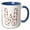 Blue/White, variant on 3drose, Cute Red and White Hearts Valentine Monogram Initial W, 11oz Two-tone Black Mug