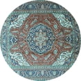 thumbnail image 1 of Ahgly Company Indoor Round Persian Light Blue Traditional Area Rugs, 6' Round, 1 of 4