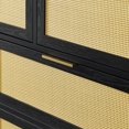 thumbnail image 6 of Vastcury Modern Wooden Dresser with 7 Rattan Drawers for Bedroom, Chest of Drawers with Spacious Storage for Living Room, Black, 6 of 10