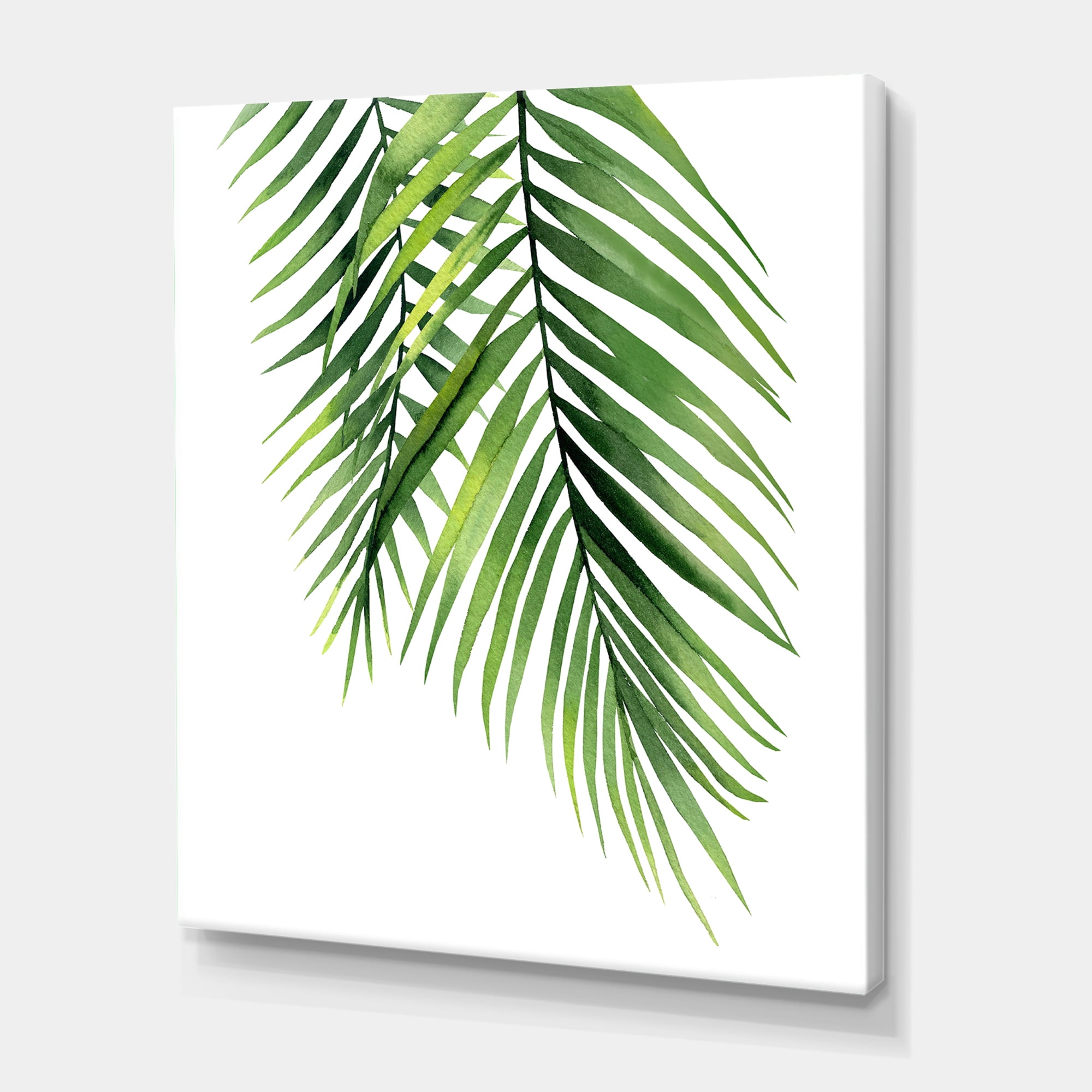 Tropical Palm Branches 30 in x 40 in Painting Canvas Art Print, by Designart