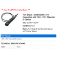 thumbnail image 2 of Turn Signal / Combination Lever - Compatible with 1984 - 1987 Chevy El Camino 1985 1986, 2 of 2
