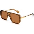 thumbnail image 1 of Men's Square Aviator Sunglasses Fashion Trend Gold Metal Frame Punk Retro Cool Sunglasses,a,Multicolor, 1 of 5