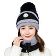 thumbnail image 2 of Female Winter Warm Knitted Circle Loop Scarf Face Cover Valve Plush Woolen Cap, 2 of 8
