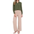 thumbnail image 2 of INSPIRE CHIC Lace Shirts for Women Button Down Long Sleeve Tops Casual Trendy Blouses XS Army Green, 2 of 6