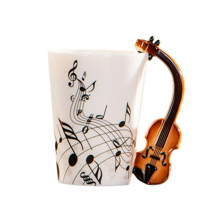 

ZENTREE Water Mug Coffee Mug Milk Cup Ceramic Violin Mug Ceramic Coffee Milk Cups