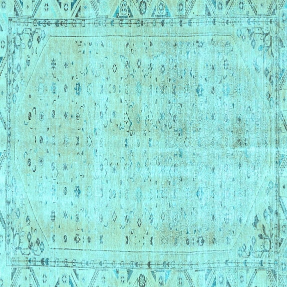 Ahgly Company Indoor Square Persian Light Blue Traditional Area Rugs, 4' Square
