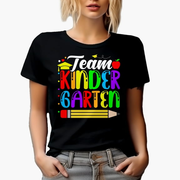 Team Kindergarten, School Teachers, Black T-Shirt, Small
