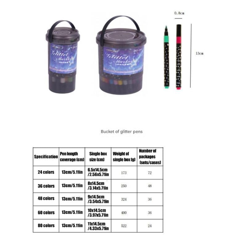 CEORPER 1 Box Sparkling Gel Ink Markers Soft Brush Tip Paint Pen for Art Projects