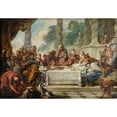 thumbnail image 3 of Jean-François de Troy 24x18 Black Modern Framed Museum Art Print Titled - The Meal&nbsp;Of Esther and Ahasuerus, 3 of 5