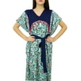 thumbnail image 2 of Bimba Womens Long Polyester Kaftan With Belt Designer Beach Cover Up Caftan Maxi Dress, 2 of 6