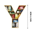 thumbnail image 3 of Lilixerw Book Lover Christmas Tree Hanging Ornament,26 Alphabet Letter Shaped Acrylic Mini Bookshelf Pendant for Christmas Tree Ornaments Car Pendant(Y), 3 of 6