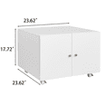 thumbnail image 3 of 2 Door Office Furniture Copier Cabinet Steel Copier Stand Mobile Pedestal File Printer Stand For Home Office Garage Gym School, White(17.7inch), 3 of 6