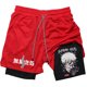thumbnail image 5 of Pantalones cortos deportivos con estampado de Anime para hombre, Shorts deportivos informales para gimnasio, entrenamiento atlético, malla para correr, 2 en 1, 5 of 5