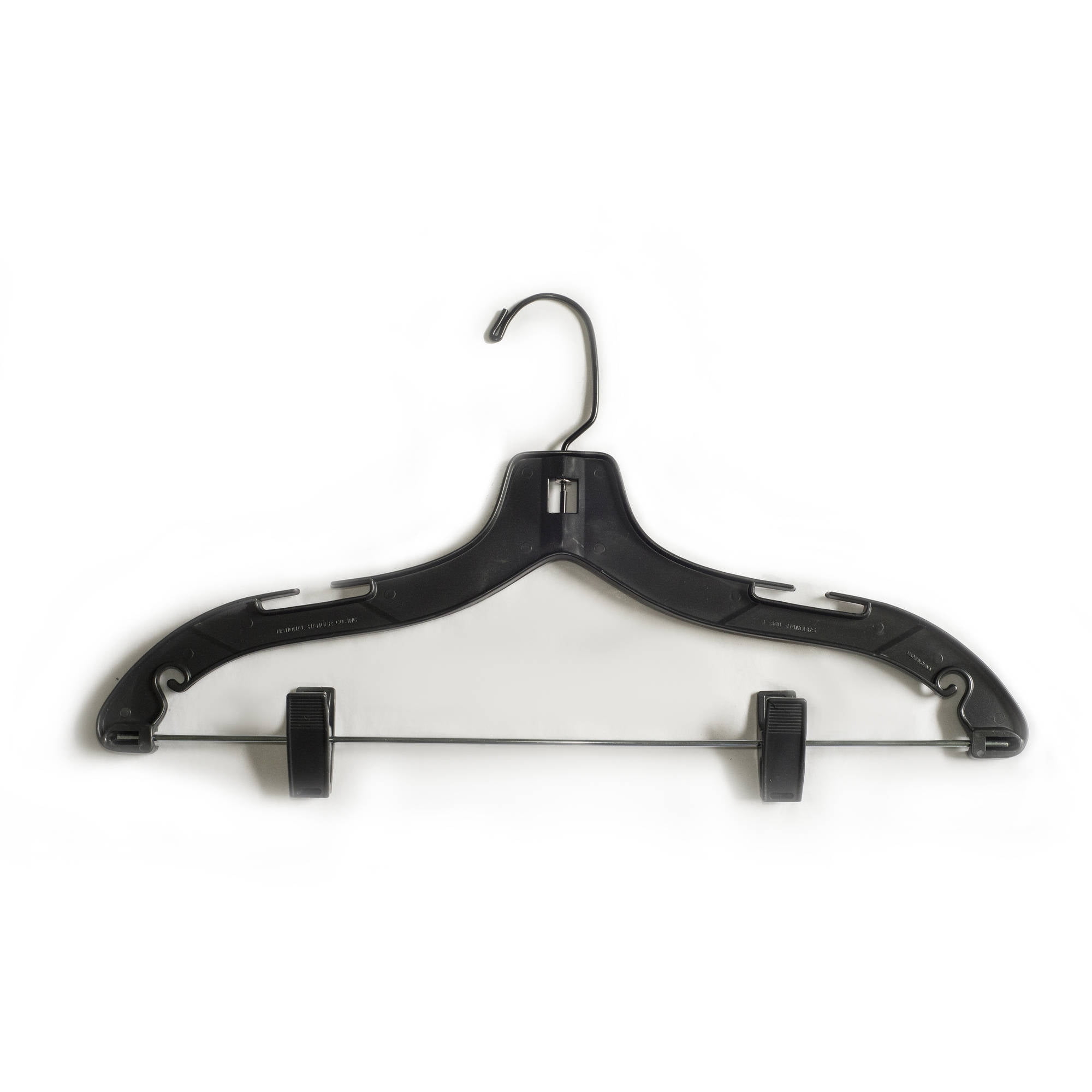 NAHANCO 2500PCBHHU 17" Black Heavy Weight Plastic Suit Hangers with