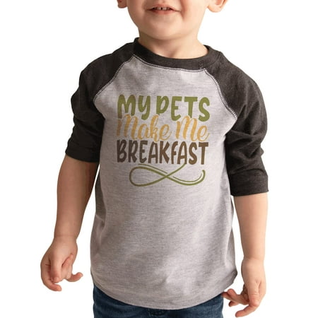 

7 ate 9 Apparel Kids Farm Life Shirts - My Pets Make Me Breakfast Grey Shirt 18 Months